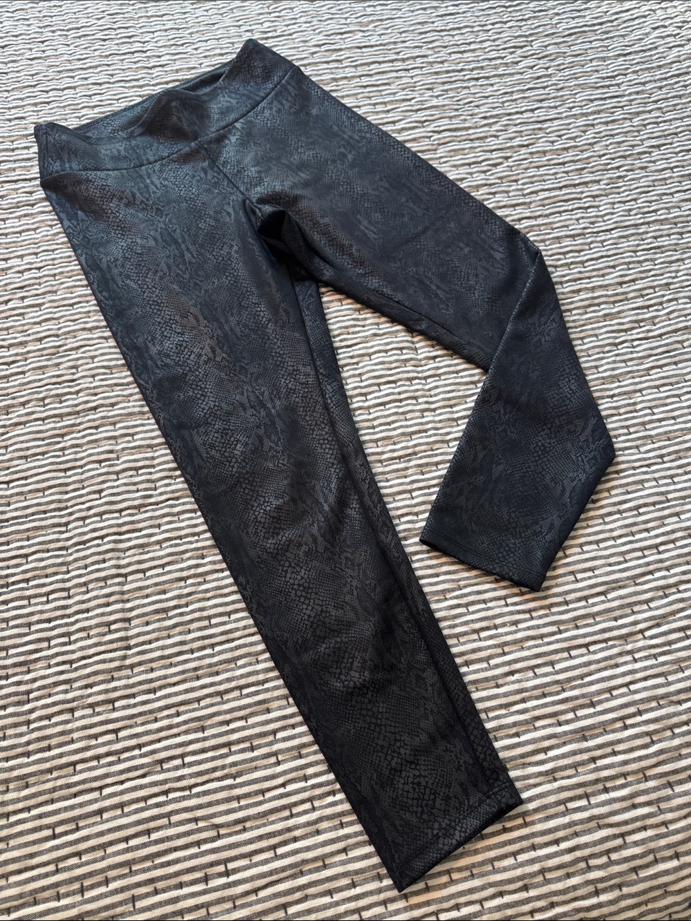 Black Faux-Snakeskin Leggings